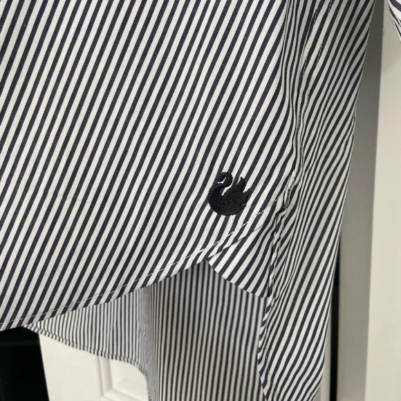 Black and White Striped Button-Up Shirt - Picture 2 of 9